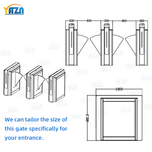 उच्च अंत स्लिम विंग टर्नस्टाइल 900 मिमी चौड़ी लेन 0.2s रैपिड एक्सेस लक्जरी वाइप क्लब कार्यकारी कार्यालय भवन परिमाप गेट ip54 - Product Image 5