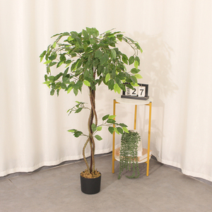 JWS3672 Arbre banian artificiel jardin ornemental en pot vert feuilles d'arbre banian - Product Image 5