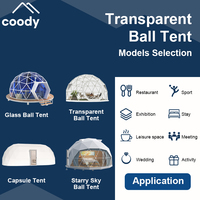 Tente sphérique transparente Coody, hôtel de luxe en forme de dôme, Domo géodésique, maison de vacances fabriquée en tissu PVC durable