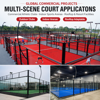 Lapangan Padel Panoramic 20m x 10m Dengan Kaca Tempered 12mm dan Rangka Baja Berlapis Bubuk