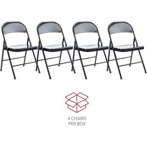 Silla Plegable de Acero sin Brazos Alera Contemporánea, Color Negro, con Respaldo y Base Negros, Capacidad de 275 lb, 4 por Caja - Product Image 5