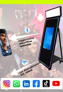 Cabina de fotos PT Retro Magic Mirror con pantalla táctil, para alquiler comercial, con cámara e impresora, todo en uno. - Product Image 3