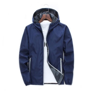 <span class=keywords><strong>Blue</strong></span> camo gray reversible windbreaker jacket - Product Image 1