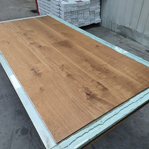 Plancher en bois d'ingénierie de 260 mm de large, chêne blanc français, couleur fumée et marquage de scie à ruban, pour intérieur - Product Image 2