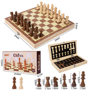 Bàn cờ tùy chỉnh bằng GỖ GẤP 2 trong 1 Bộ cờ vua từ tính cạnh tranh trò chơi Hội đồng giáo dục - Product Image 3