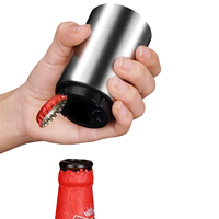 Ouvre-bouteille de bière manuel rond en acier inoxydable, récupérateur de capsules, cadeau promotionnel écologique, logo personnalisé, lavage à la main uniquement