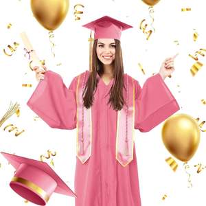 Ensemble de toge, toque, étole et <span class=keywords><strong>cordon</strong></span> d'honneur mat pour adultes, personnalisable en couleur et logo, pour la remise des diplômes (lycée et université), vente en gros 2025 - Product Image 4