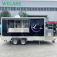 Remorque de bar mobile WECARE, camion de restauration rapide entièrement équipé pour la vente de glaces, café, pizzas, crêpes, avec équipement de cuisine complet