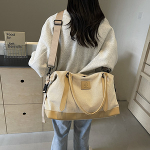 Logo personnalisé femmes toile mignon sac fourre-tout de voyage grande capacité sac à bandoulière de voyage sac de voyage de nuit - Product Image 3