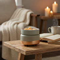Lampe chauffe-bougie électrique 2-en-1 en céramique, brûleur de cire fondue pour la maison, diffuseur d'huiles parfumées, cadeau d'aromathérapie