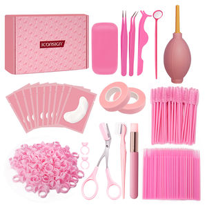 Iconsign-kit de herramientas de extensión de pestañas, conjunto portátil de extensiones de pestañas de color rosa - Product Image 1