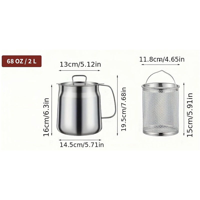 Pot argenté 2L de filtre à huile 304
