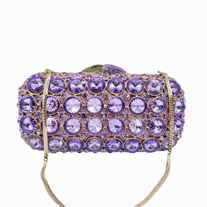<span class=keywords><strong>Pochette</strong></span> de soirée pour femme avec pierres précieuses violettes rondes, sacs de dîner, sacs à main de mariage en cristal, sacs à main à chaînes en <span class=keywords><strong>strass</strong></span>, <span class=keywords><strong>pochette</strong></span> de bal - Product Image 1