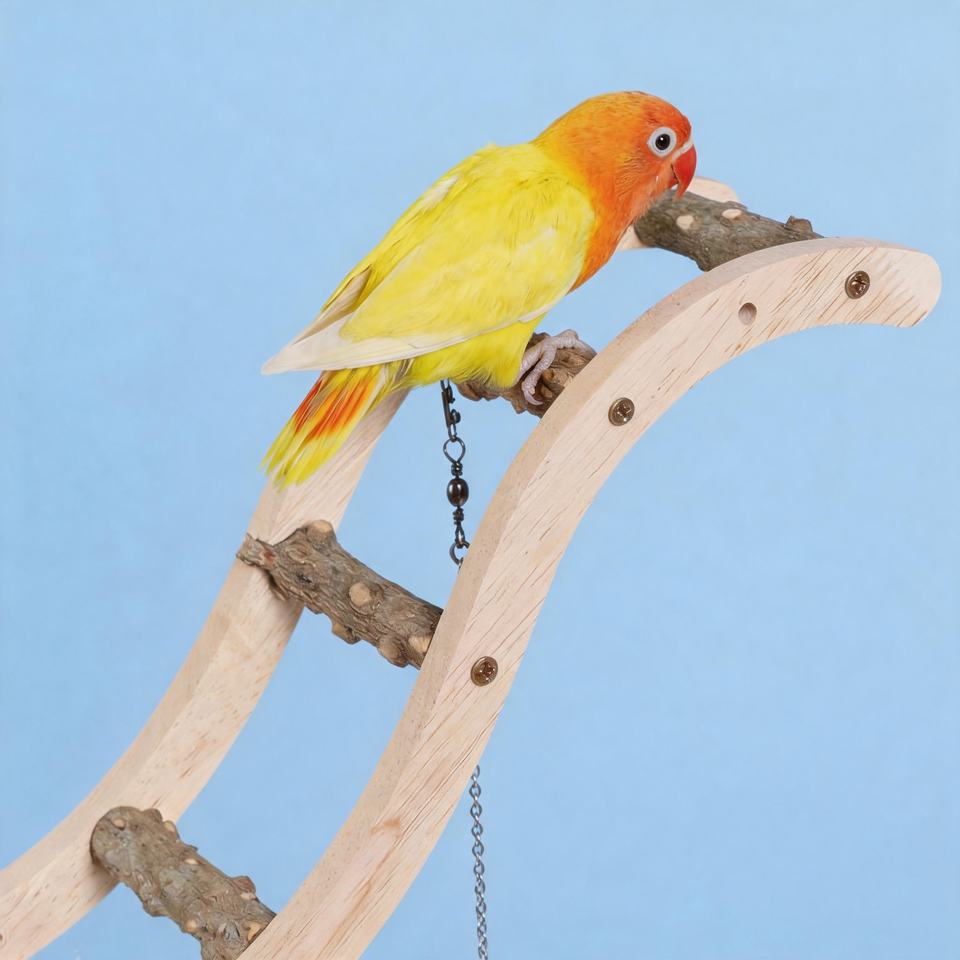 Natural Sichuan Pepper Wood Parrot Climbing Ladder Perch Stand Toy for ...
