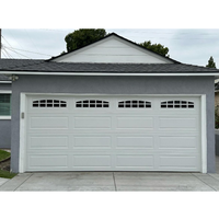 Porte de garage en acier ignifugée moderne en gros avec moustiquaire en fibre de verre, sécurité antivol, automatique, double couche, thermique et étanche