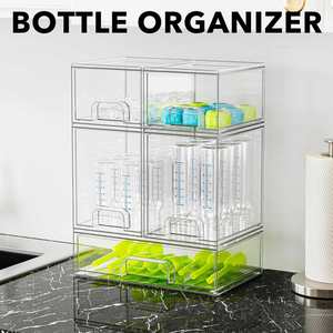 Bottle <b>Storage</b> Organizer Baby - Acrylic Bottles Station Organizer <b>Container</b>, <b>Stackable</b> Clear Drawers for Countertop, Vanity - Product Image 5
