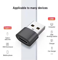 Adaptateur de charge OTG USB 2.0 Type C femelle vers USB Type A mâle, protégé par OTP, pour téléphone portable et Macbook