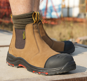 Chaussures de sécurité DF1021 avec embout en acier, en cuir nubuck Crazy Horse véritable, bottes de travail de sécurité, chaussures de sécurité sur mesure OEM ODM. - Product Image 6