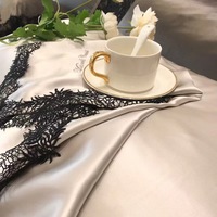 Parure de lit quatre pièces haut de gamme de luxe de style européen, 30 mommes, 600 fils/cm², en soie de mûrier 100 % double face, réversible et très épaisse