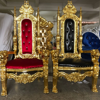 Chaises King And Queen à dossier haut, en argent, moins cher, bjflamingo, mariage, chaises King Thrones de bonne qualité