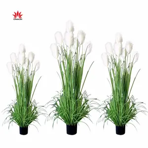 Custom PVC Green Grass Decoration Spring Green Artificial Onion Grass For Plant Garden Landscaping Simulation Flora
