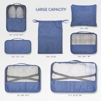 Sac de voyage léger en polyester tendance avec fermeture éclair et cubes de rangement