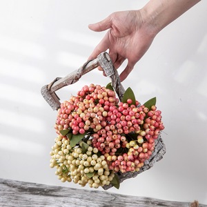 Rama de Bayas Artificiales, Fruta de la Fortuna, Plástico, Decoración de Interiores para Bodas, Manualidades, GF13645 - Product Image 1