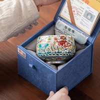 Service à thé chinois Kung Fu en émail argenté, tasse à thé en céramique, tasse à thé personnelle pour coffret cadeau de luxe, souvenir d'entreprise