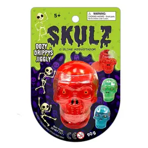 Nouveau Design Horrible Non toxique Halloween coloré nouveauté tête de crâne bruyant mastic Slime jouets