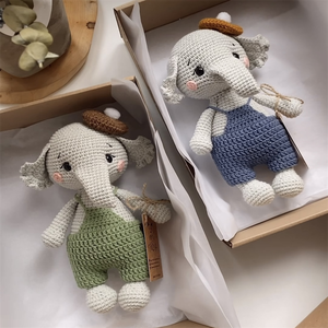Giocattoli Fatti a Mano Personalizzati, Adorabili Pagliaccetti Animali all'Uncinetto, Elefante, Orso, Koala <span class=keywords><strong>Amigurumi</strong></span> - Product Image 3