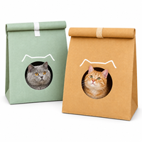 Maison pliable pour chat en papier kraft lavable, lit pour animaux d'intérieur avec surface à gratter, logo personnalisé OEM, taille personnalisée, sac à dos pour animaux de compagnie