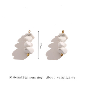 Pendentif en pierre naturelle concassée à faire soi-même, accessoires <span class=keywords><strong>de</strong></span> charme polyvalents faits à la main, bijoux en acier inoxydable, vente en gros, nouveauté - Product Image 6