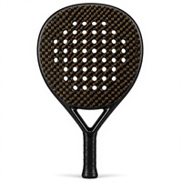 Raquette de padel en fibre de carbone 24K, tissage or, noyau en nylon EVA, forme goutte d'eau, légère, durable, absorption des chocs, imperméable, logo personnalisé