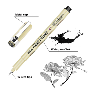 Set di <span class=keywords><strong>12</strong></span> Penne Nere a Punta Fine per Disegno, Inchiostro Archivabile Impermeabile, Penna a Ago per Artisti, Anime, Manga e Schizzi - Product Image 2
