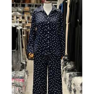 Pantalones Anchos de Satén con Estampado de Lunares Fiori, Cintura Alta, Casuales, Transpirables, para Mujer - Product Image 3