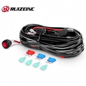 Produsen kustom Bar lampu LED harnes kabel 40 Amp relai ON-OFF saklar Laser Rocker biru dengan 12ft 2 Lead Fuse - Product Image 1