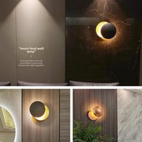 Lampe murale Eclipse Solaire et Lune, design original, pour escalier, couloir, mur de fond, populaire sur internet, pour salon, chambre à coucher, lampe de chevet