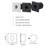 Lampes encastrées carrées miniatures étanches IP65 pour extérieur et intérieur, éclairage latéral pour escalier, lumière murale LED pour escalier