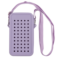 Pochette Téléphone en Silicone Sac Bandoulière Idéal Cadeau Promotionnel de Détail avec Breloques Décoratives DIY Fermeture Éclair Sangle Réglable Multi-Couleurs