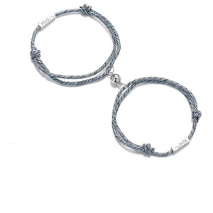 Heart To Heart Couple Bracelet Woven Magnetic Unisex Jewelry Gift Set SS 002 - Product Image 5