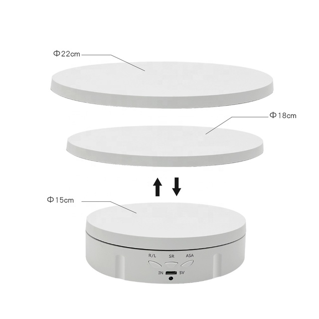 15/18/22cm 360 Degree Electric Turntable With Remote Control Rotating Display Photography Turntable