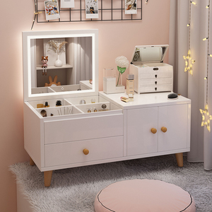 Meuble de rangement moderne simple pour petite chambre avec baie vitrée Coiffeuse populaire style Ins Coiffeuse pour maquillage pour petits appartements - Product Image 3