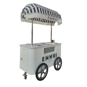 YITUO 200W Street Hand Push Chariot à crème glacée avec réfrigérateur Nouveau type de chariot à crème glacée solaire électrique à prix d'usine à vendre