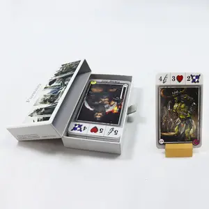 La stampa in fabbrica accetta il tuo gioco di design hero card personalizzato per bambini collezionano carte di gioco classiche con cassettiera