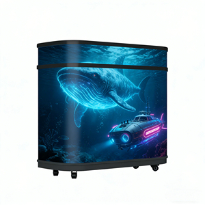 Cabina de DJ Móvil con LED GOLDENANT, 5 Años de Garantía, Barra de Bar Portátil para Club, Mostrador de Recepción Curvo, Consola de Baile para Exposiciones, Video - Product Image 2