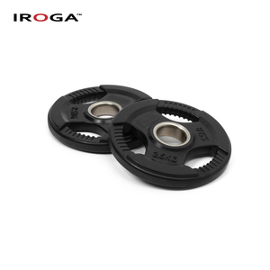 Iroga Fitness Tri-grip <strong>Handle</strong> Iron Core Rubber Coated Durable <strong>Weight</strong> Plate 50mm Hole Black Multi-<strong>Weight</strong> Custom Logo - Product Image 3
