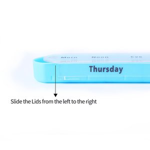 Organizador de pastillas semanal de 7 días Caja de viaje de vitaminas Recordatorio diario con bolsa de PU - Product Image 4