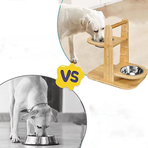 Vente en gros : Support réglable surélevé pour gamelles de chien en bambou – Gamelle surélevée pour chiens, pour aliments et eau - Product Image 3