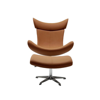 Meubles de luxe en cuir chaise longue de loisirs avec pouf populaire Offre Spéciale salon en acier moderne meubles nordiques 1 ensemble