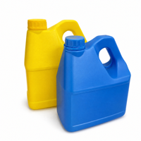 Bouteille vide carrée en PEHD mat de 3L avec poignée latérale, vente en gros, logo personnalisé pour liquide de nettoyage et bouchon à vis